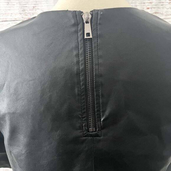 Forever 21 Faux Leather Short Sleeve Blouse - Picture 3 of 5